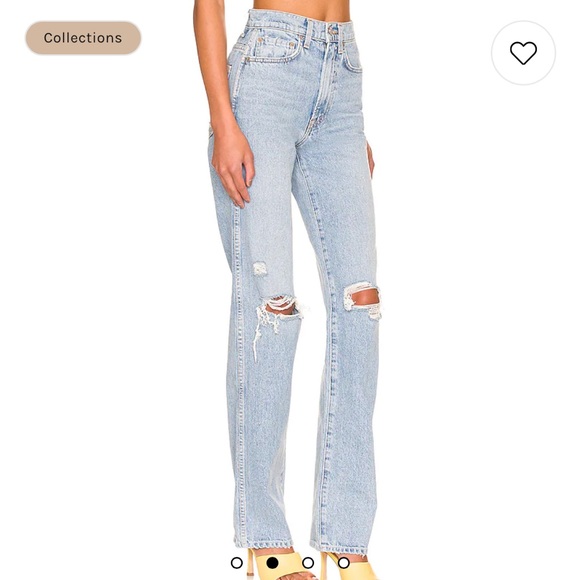 NWT GRLFRND Sara Super High Rise Slim Straight in Red Rock - Picture 6 of 7